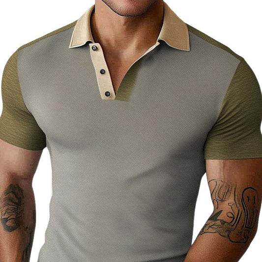Men's Comfortable Summer Basics Classic Knitted Polo T-Shirt MTA2868C5U
