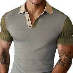 Men's Comfortable Summer Basics Classic Knitted Polo T-Shirt MTA2868C5U