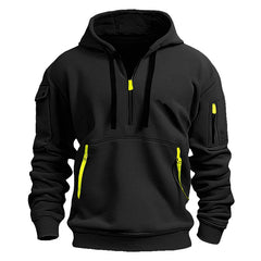 Men's Casual Hoodie With Reflective Stripes - Perfect For Outdoor Activities And Everyday Wear
