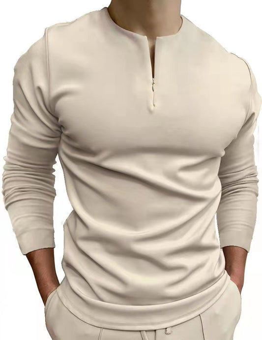 Stylish Men's Long Sleeve Henley Shirt For Casual And Formal Wear