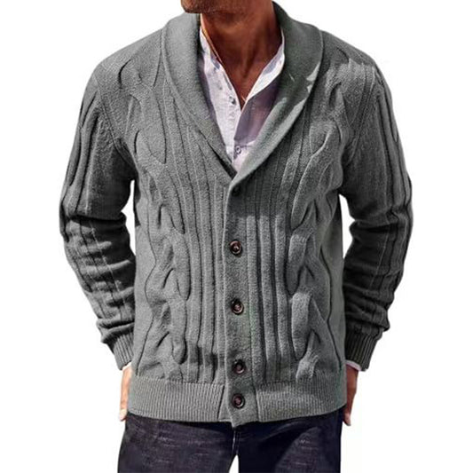 Classic Cable Knit Cardigan With Stylish Buttons
