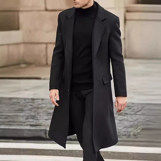 Men's Classic Longline Trench Coat - Stylish and Versatile for All Seasons