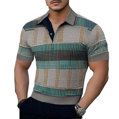 Men's Summer Comfort Skin-friendly Printed Polo Neck T-Shirt MTA2831C1U