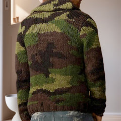 Men's Camo Jacquard Sweater Jacket 22228543X