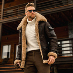 Winter Essential Aviator Jacket with Detachable Fur Collar