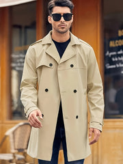 Stylish Double-Breasted Trench Coat for Men - Perfect for Urban Explorers