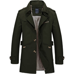 Men's Classic Double-Breasted Trench Coat - Stylish and Versatile for All Seasons