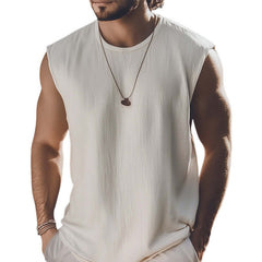 Men's Summer Basic Solid Color Sweat Absorbent Tank Top MTA3137C4U