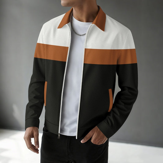 Stylish Color-Block Bomber Jacket for Men - Perfect for Casual and Sporty Looks