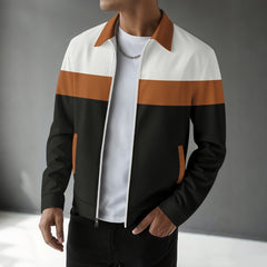 Stylish Color-Block Bomber Jacket for Men - Perfect for Casual and Sporty Looks