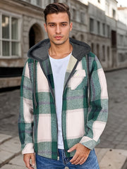 Stylish Plaid Hooded Jacket for Men - Perfect for Casual and Outdoor Adventures