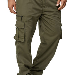 Men's Cargo Pants with Multi-Pockets and Adjustable Waistband for Outdoor Activities