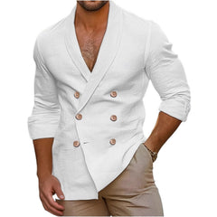 Double-Breasted Casual Blazer for Men - Stylish and Versatile Design