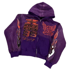 Vibrant Red Racing Hoodie for Motocross Enthusiasts