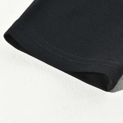 Men's Leather Stitching Zip-up Round Neck Long-sleeved T-shirt (Internal T-shirt Not Included) 12785925U