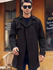 Stylish Double-Breasted Trench Coat for Men - Perfect for Urban Explorers
