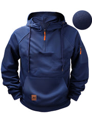 Men's Tactical Hoodie with Orange Zipper Pulls - Perfect for Outdoor Adventures
