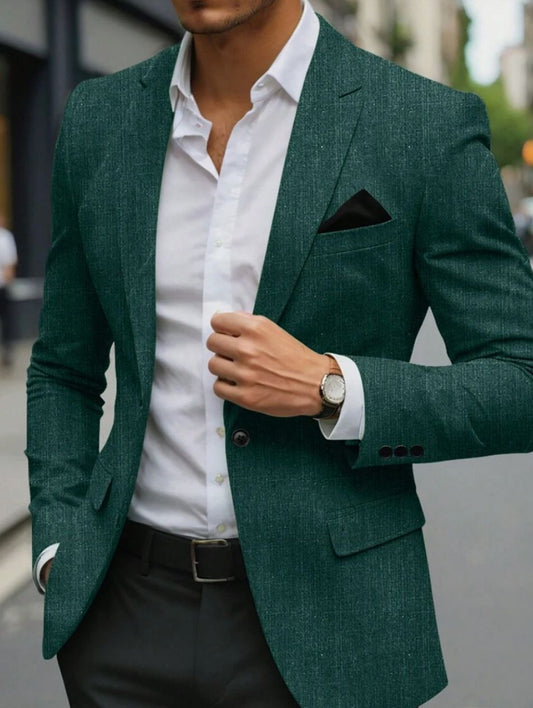 Stylish Green Blazer For Men - Perfect For Business And Formal Events