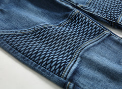 Men's Vintage Distressed Washed Biker Jeans