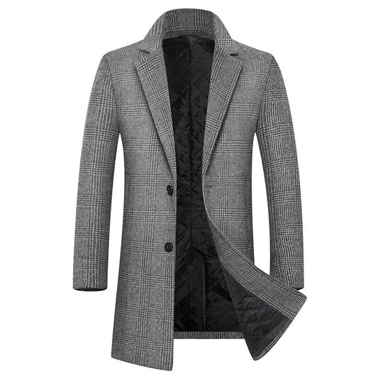 Classic Plaid Overcoat for Men - Perfect for Urban Elegance
