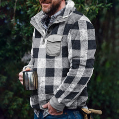 Plaid Half-Zip Pullover Jacket for Outdoor Adventures