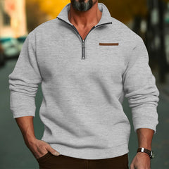 Men's Stylish Half-Zip Pullover Sweatshirt for Casual and Outdoor Wear