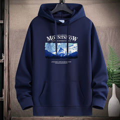 Stylish Mountain Graphic Hoodie For Men - Perfect For Casual Wear And Outdoor Adventures