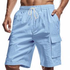 Men's Casual Solid Color Elastic Work Shorts MTA0738D0X