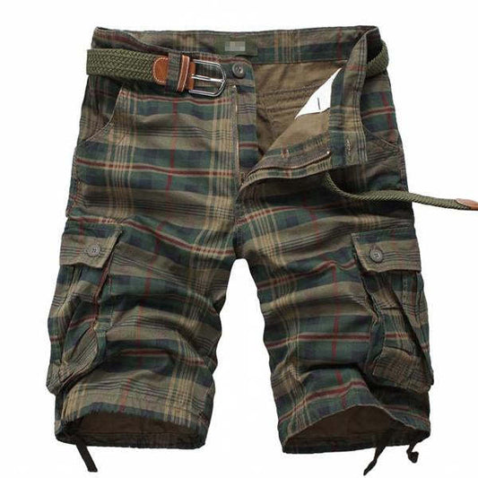 MEN'S VINTAGE POCKET PLAID SHORTS (WITHOUT BELT) 98497428X
