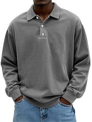 Stylish Long Sleeve Polo Shirt For Men - Perfect For Casual And Everyday Wear