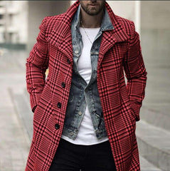 Stylish Plaid Overcoat for Men - Perfect for Casual and Formal Occasions