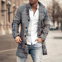 Stylish Patchwork Double-Breasted Blazer for Men - Perfect for Casual and Formal Occasions