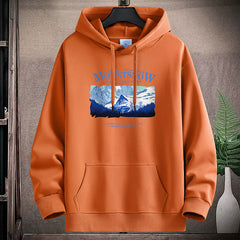 Stylish Mountain Graphic Hoodie For Men - Perfect For Casual Wear And Outdoor Adventures