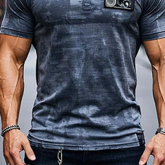 Men's Tie-dye Printed V-neck Short-sleeved T-shirt 07845394P