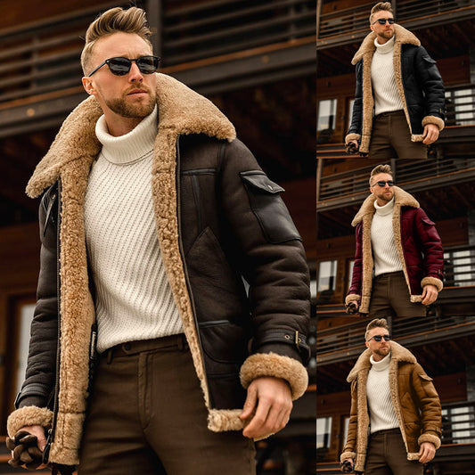Winter Essential Aviator Jacket with Detachable Fur Collar