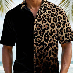 Men's Leopard Print Short Sleeve Shirt MTA2830C0X