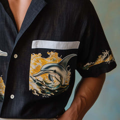 Men's Environmentalist Dolphin Print Short Sleeve Shirt MTA2711C3P