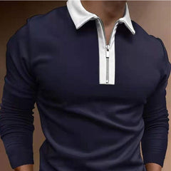 Stylish Half-Zip Polo Shirt For Men - Perfect For Casual And Sporty Looks