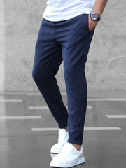 Men's Slim Fit Jogger Pants with Elastic Waistband and Drawstring