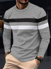 Stylish Long Sleeve T-Shirt with Striped Design for Men