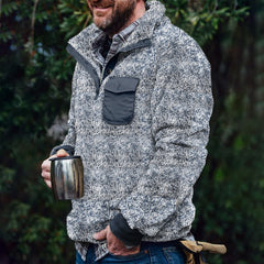 Plaid Half-Zip Pullover Jacket for Outdoor Adventures