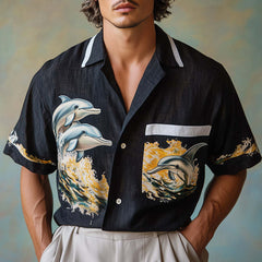 Men's Environmentalist Dolphin Print Short Sleeve Shirt MTA2711C3P