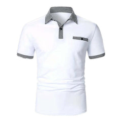 Men's Button Down Colorblock Sports Short Sleeve Polo Shirt 86428180X