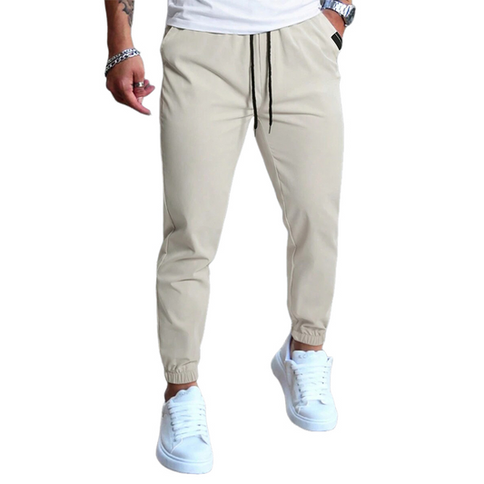 Men's Solid Color Elastic Waist Casual Pants MTA0361D3X