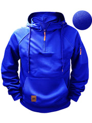 Men's Tactical Hoodie with Orange Zipper Pulls - Perfect for Outdoor Adventures