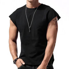 Men's Solid Loose Sleeveless Sports T-shirt 64307072Z