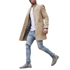 Stylish Gray Overcoat With Casual Denim Jeans Outfit