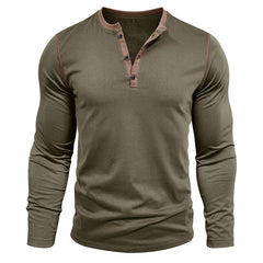 Men's Casual Henley Long Sleeve T-Shirt - Stylish and Comfortable for Everyday Wear