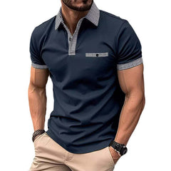 Men's Button Down Colorblock Sports Short Sleeve Polo Shirt 86428180X