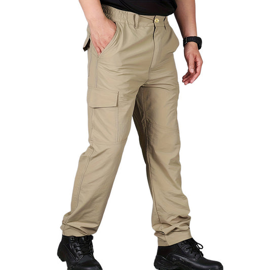 Men's Tactical Cargo Pants with Multiple Pockets and Adjustable Waistband